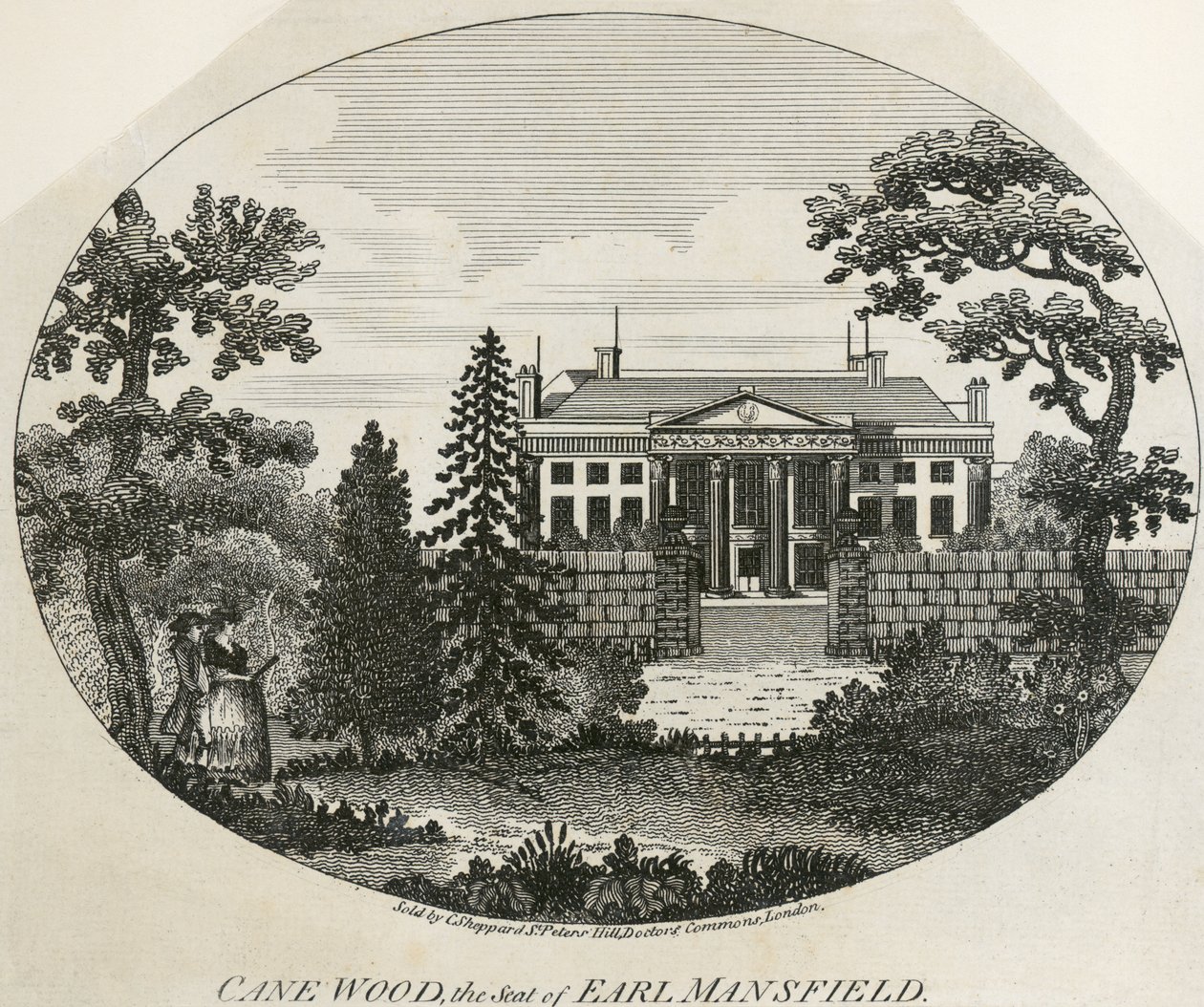 Gravure van Kenwood House door Unbekannter Künstler