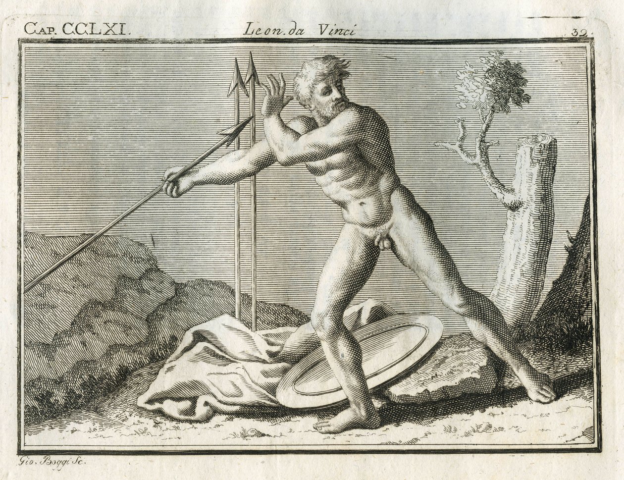 Etudes sulla figura umana impegnata a lanciare un oggetto lontano da se con grande impeto. 