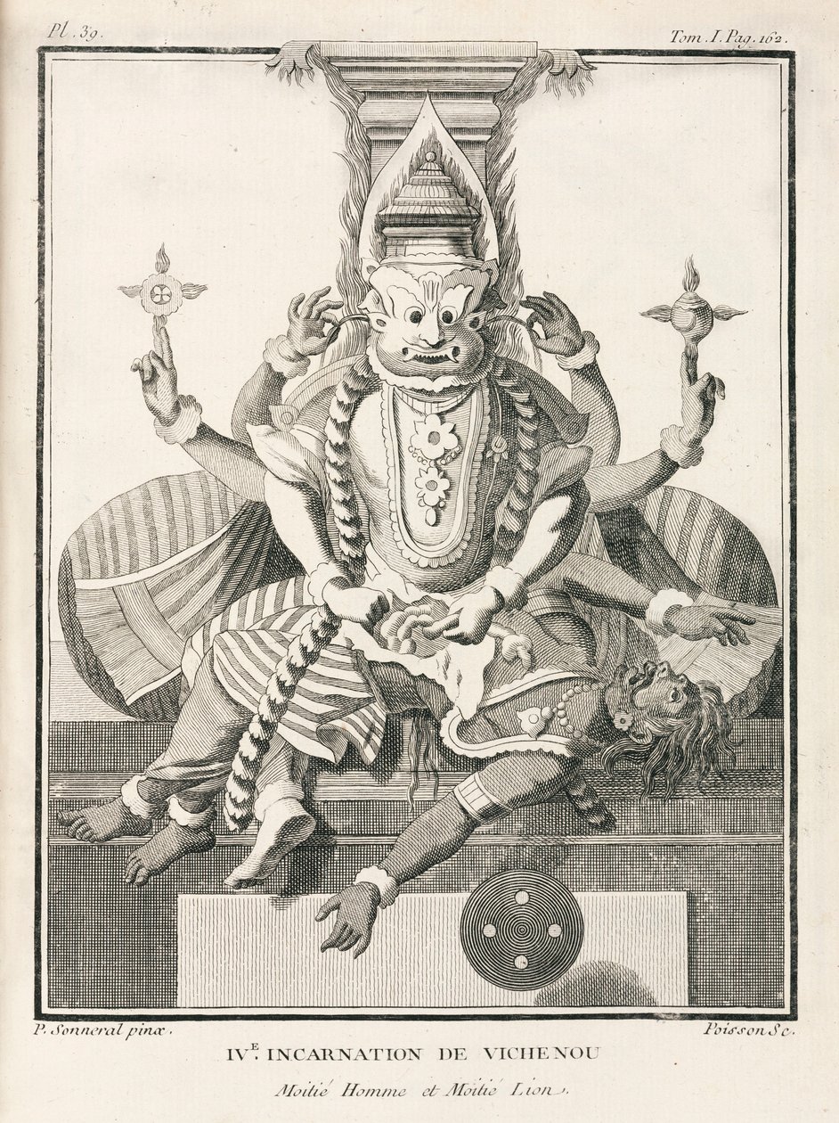 Vierde incarnatie van Vishnu, half-mens en half-leeuw door Unbekannt