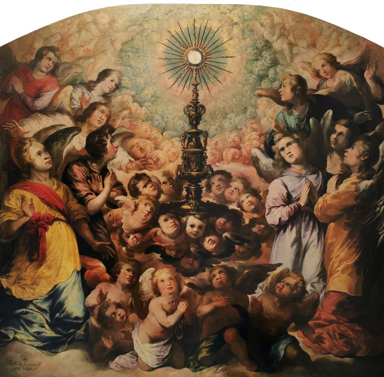 Francisco de Herrera el Viejo - Verheffing van de Eucharistie - Archicofradía Sacramental de las Siete Palabras (Sacramentele Broederschap van de Zeven Woorden) door Unbekannter Künstler