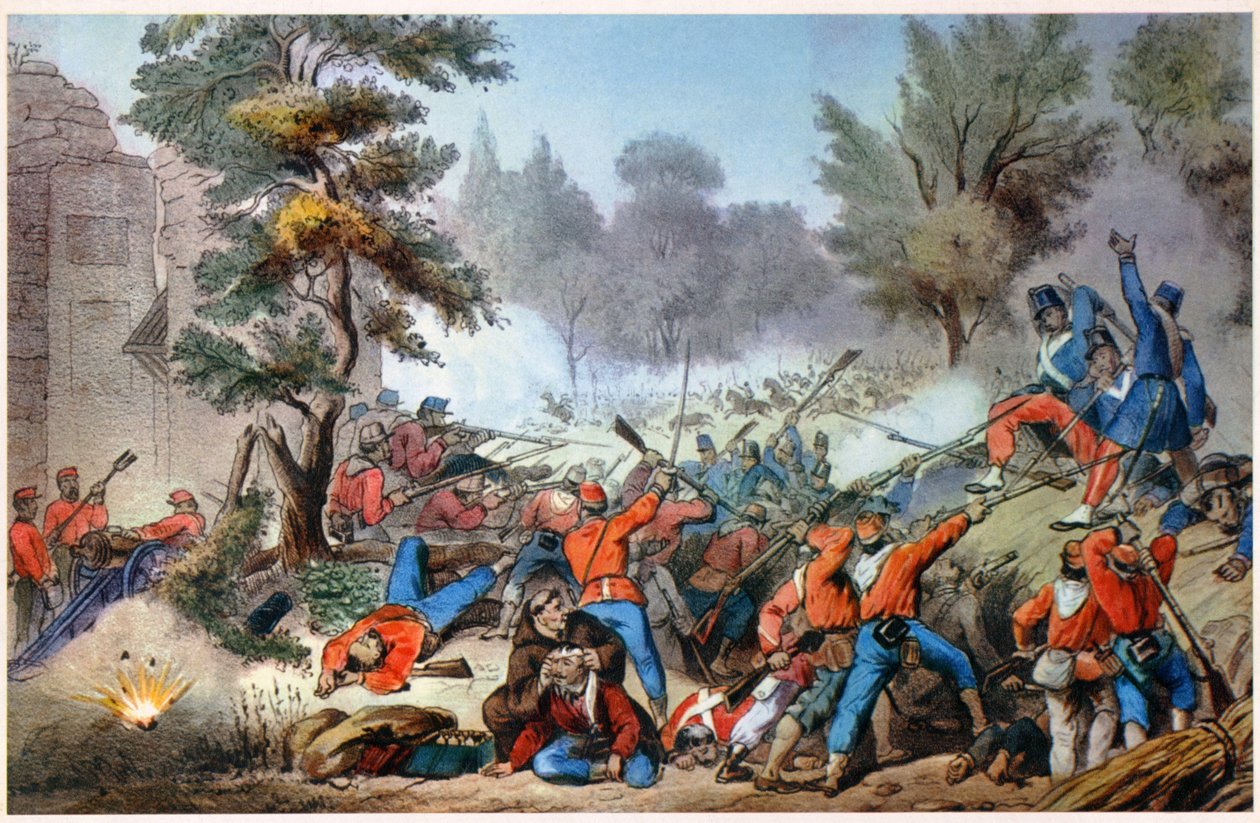 Garibaldini bij Sessa gevecht 1860 door Unbekannter Künstler