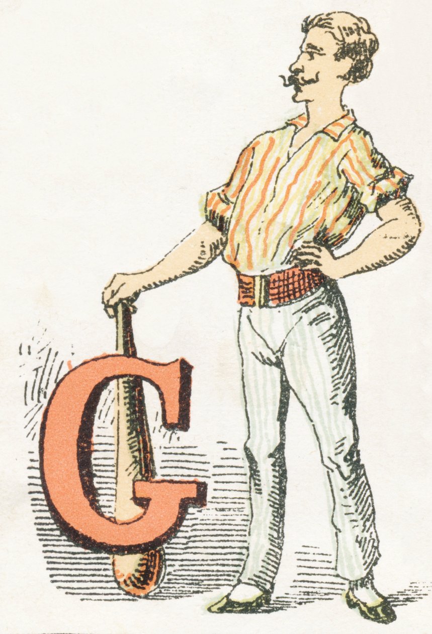 G - Gymnast - Kinderalfabet, Editions Gordinne 1920 (gravure) door Unbekannt