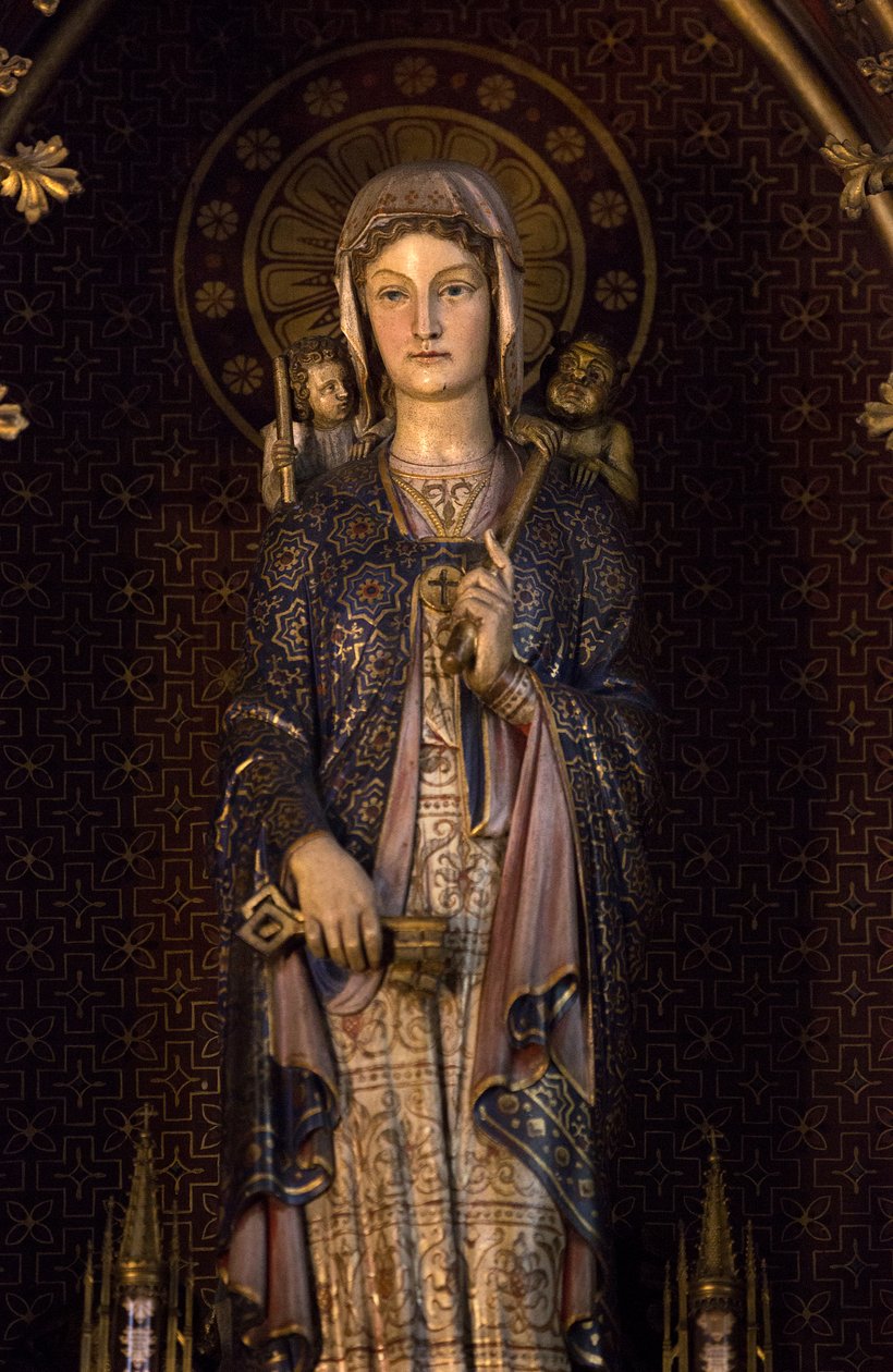 Genevieve, de beschermheilige van Parijs. Eglise Saint Etienne du Mont, Parijs 2020 door Unbekannter Künstler