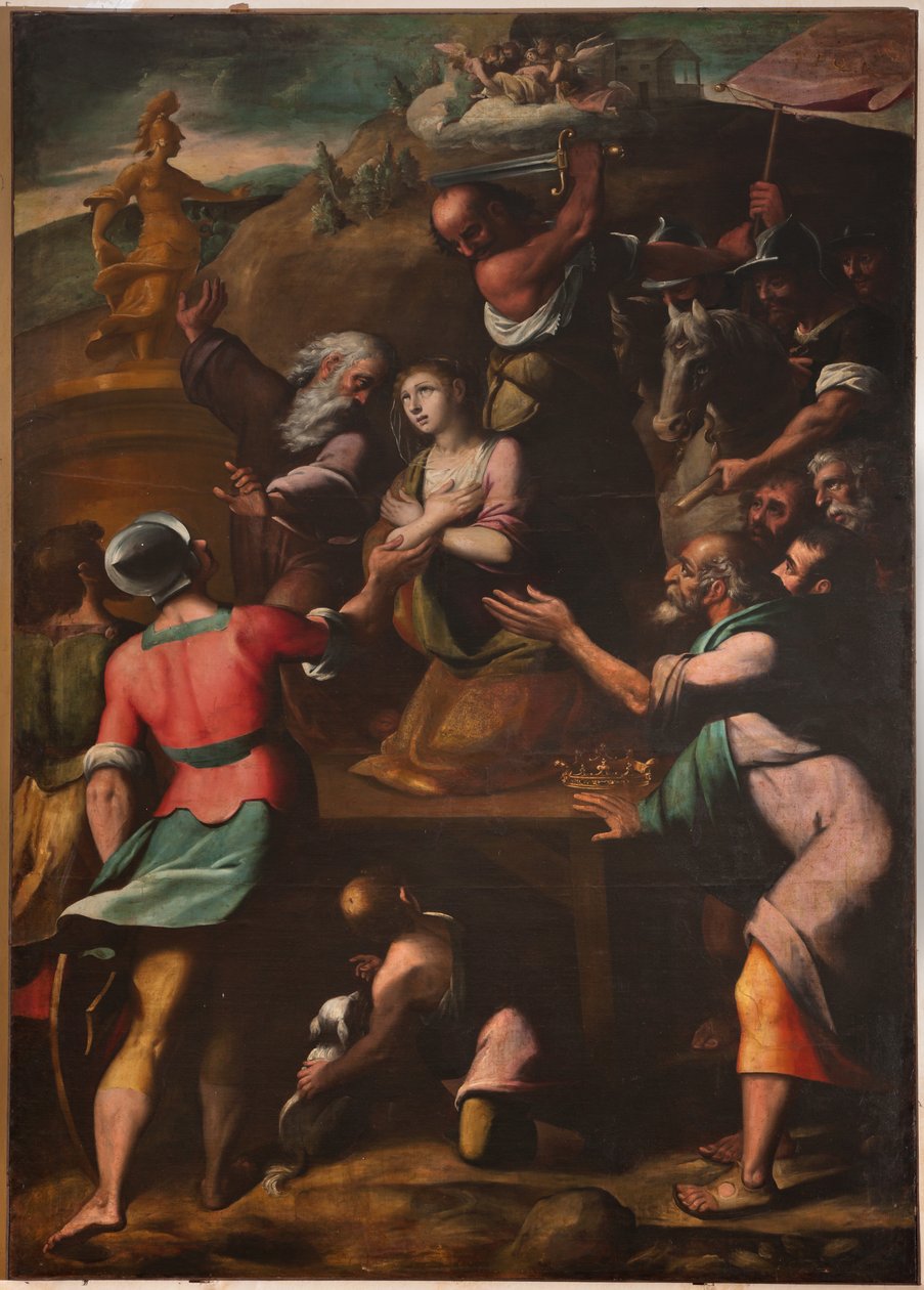 Genua, Duomo (Sint-Laurenskathedraal), binnen, Doopkapel (voorheen Kerk van Sint-Jan de Oude): "Martelaarschap van Sint-Catharina", door Cesare en Alessandro Semino door Unbekannter Künstler