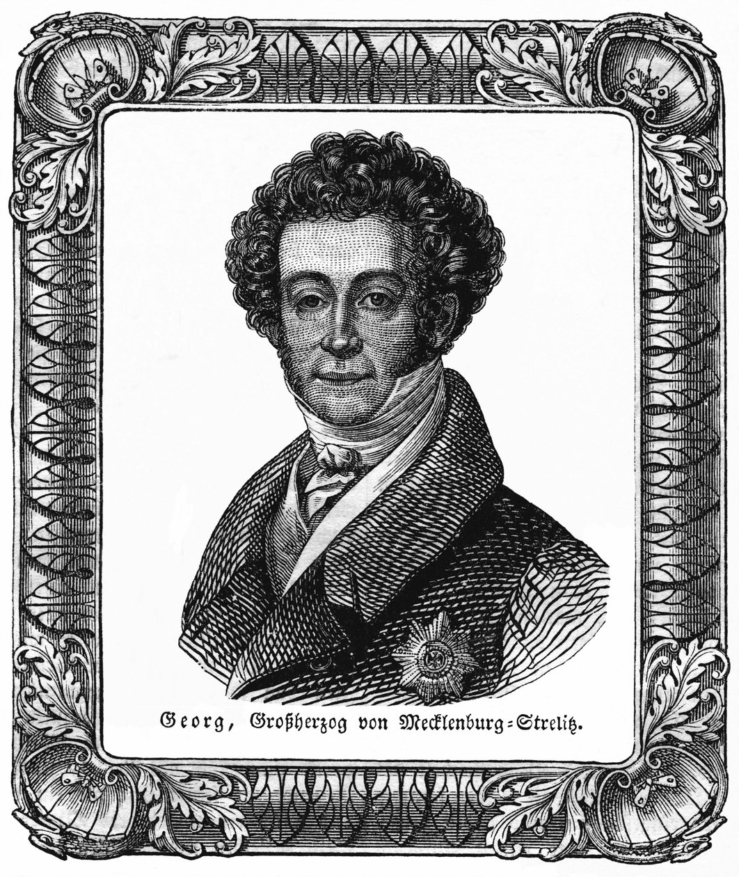 Georges de Mecklenburg-Strelitz (1779-1860) - George, groothertog van Mecklenburg-Strelitz, illustratie uit: "Das Pfennig Magazin", Nr. 223, 8 juli 1837 door Unbekannter Künstler