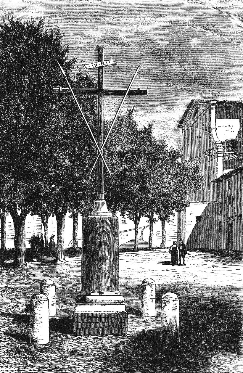 Geschiedenis van het oude Rome. Orde van de Minderbroeders Kapucijnen over het Barberini-plein in Rome het kruis van Christus door Unbekannt