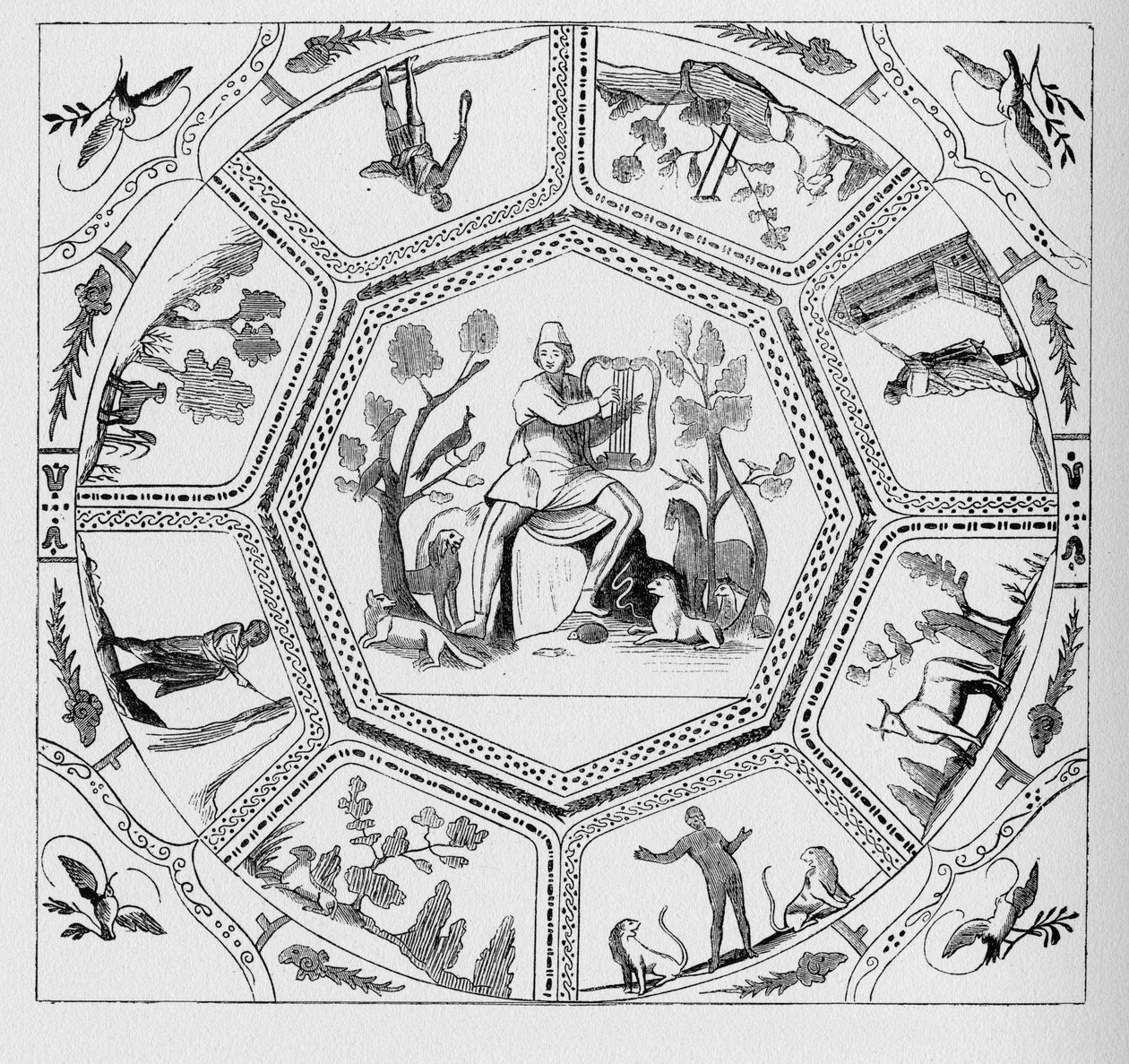 Geschiedenis van het oude Rome. Schilderijen uit de eerste eeuw bovenop een kerk door Unbekannt