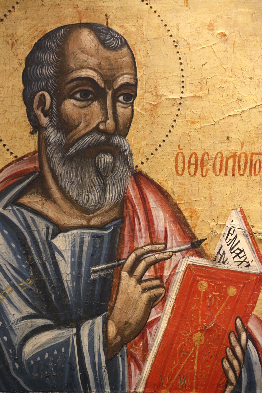 Icoon in Pedoulas Byzantijns museum: Heilige Johannes theoloog (17e eeuw) door Unbekannt