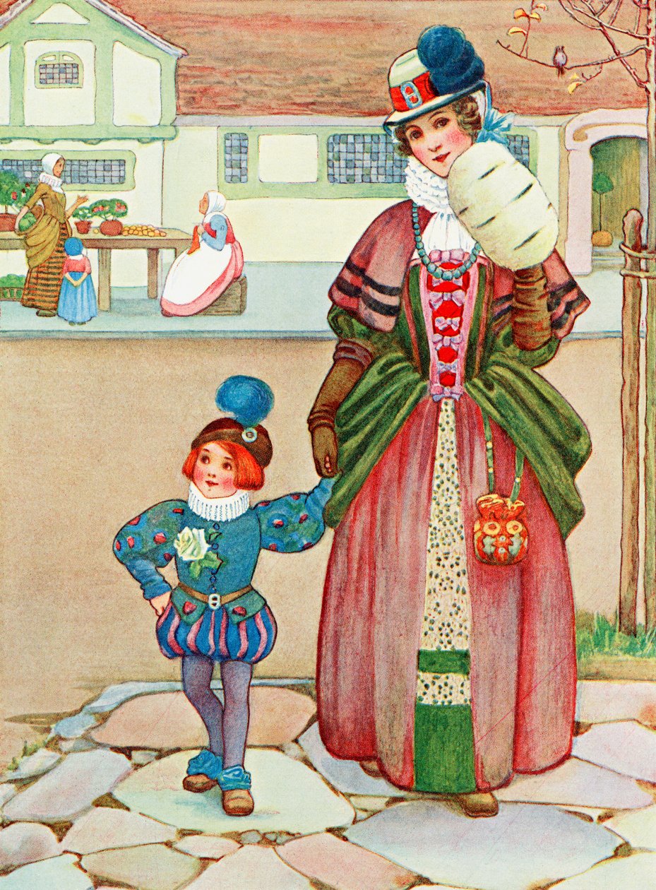 Illustratie bij het gedicht Difference uit het boek Childhood door Millicent en Githa Sowerby, gepubliceerd in 1907 door Unbekannter Künstler