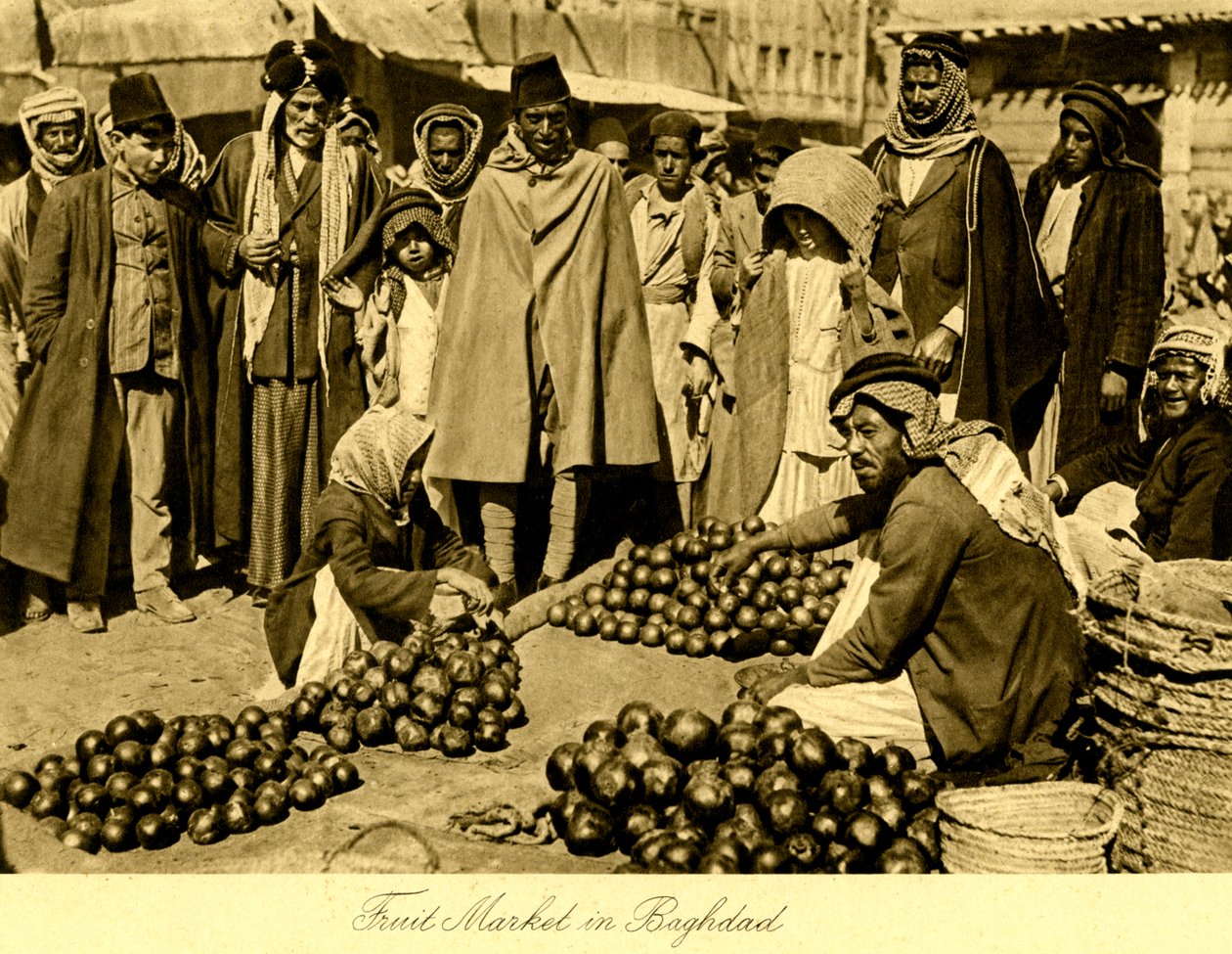 Irak - Fruitmarkt in Bagdad door Unbekannter Künstler