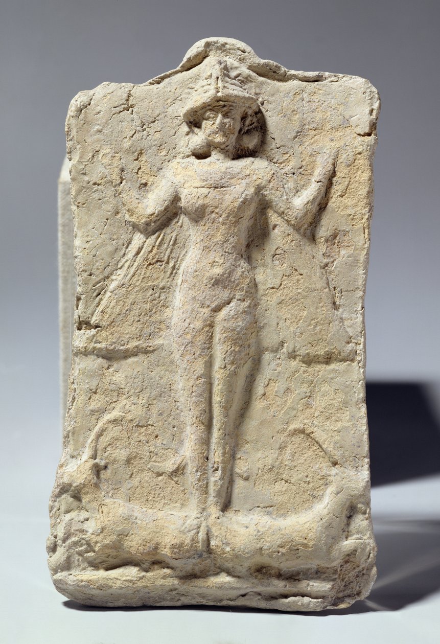 Kruik versierd met symbolische motieven rondom de godin Ishtar, Babylonisch, c.1700 v.Chr. (terracotta) door Unbekannt