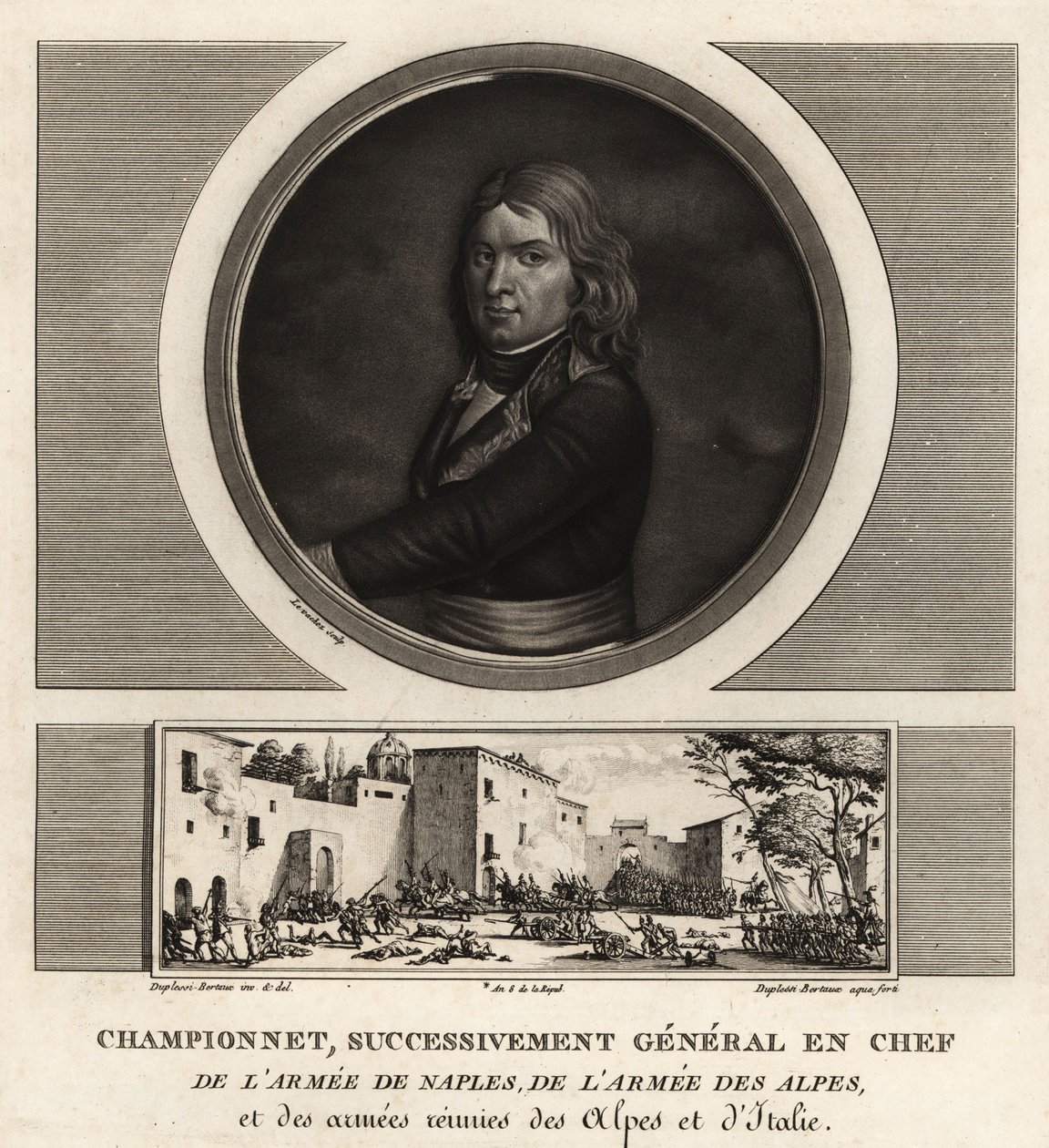 Jean Etienne Vachier Championnet, opperbevelhebber van het leger van Napels, de Alpen, Italië door Unbekannt