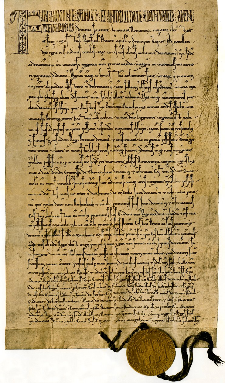 Handvest van Keizer Frederik II van 26 september 1212 door Unbekannter Künstler