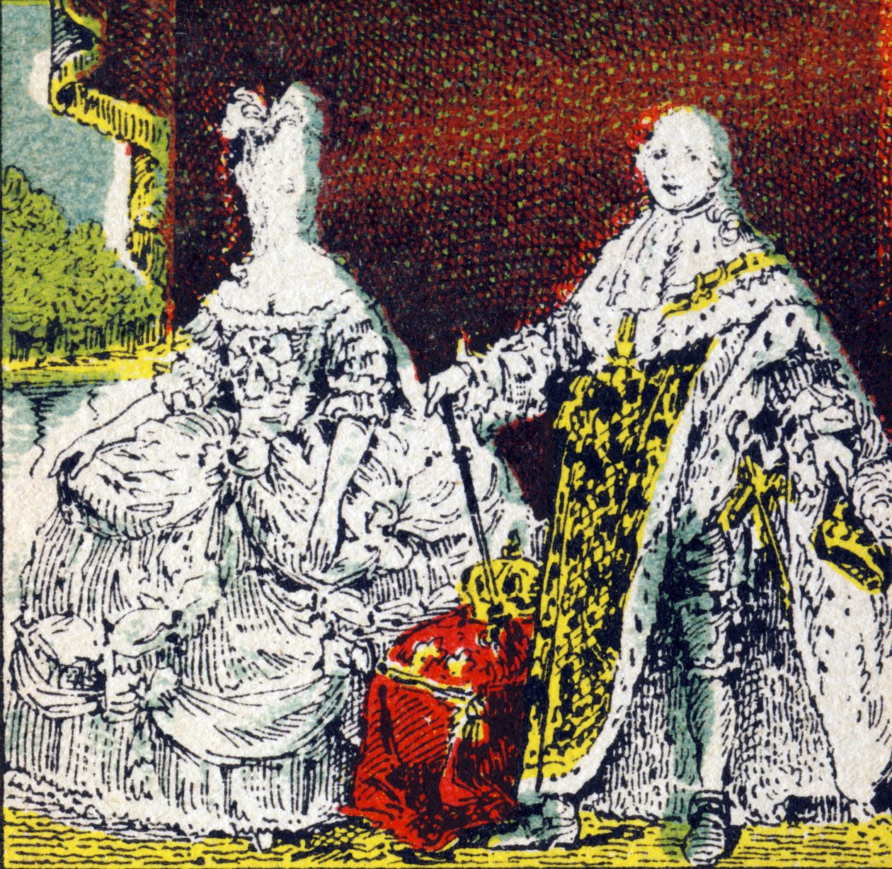 Koning Lodewijk XVI van Frankrijk en koningin Marie Antoinette. Gravure in "Histoire de France". Serie reclamebeelden uitgegeven namens Louit, circa 1920. door Unbekannt
