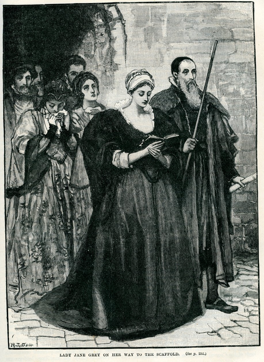 Lady Jane Grey op weg naar haar executie door Unbekannter Künstler
