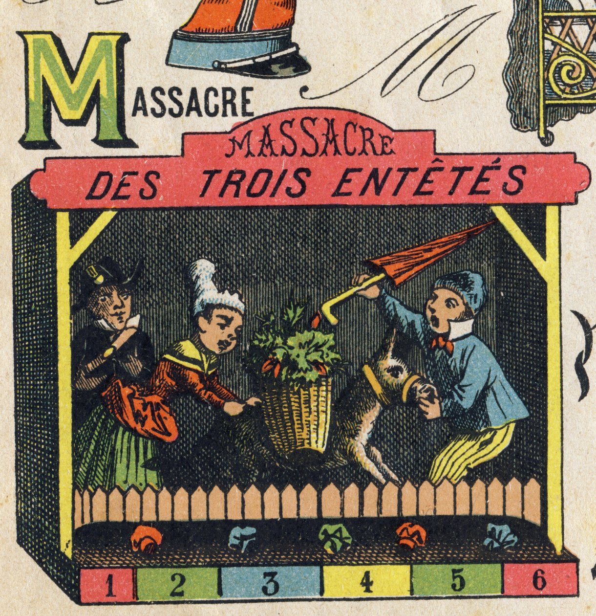 Letter M. Gravure in "ABC Toys". Epinal imaging in chromolithografie, circa 1890. door Unbekannt