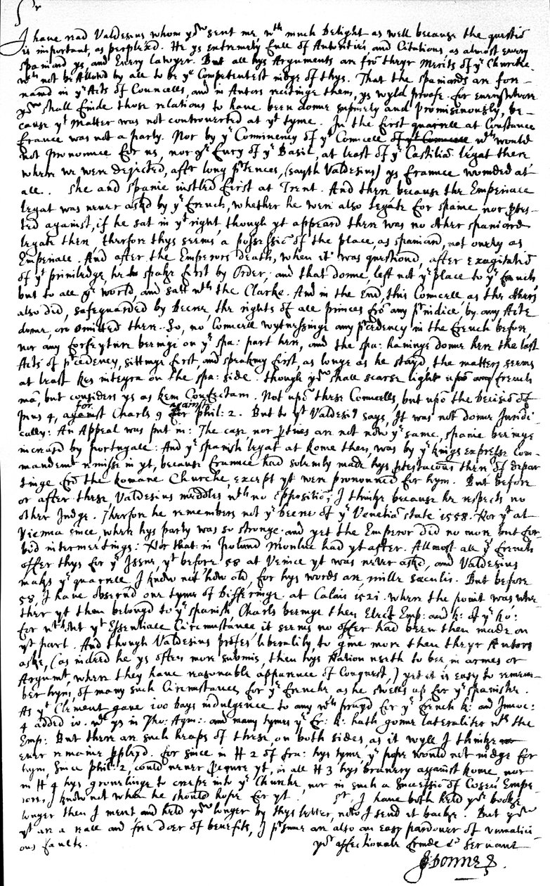 Brief geschreven door John Donne aan Sir Robert Cotton, waarin hij een exemplaar van het verhandeling 