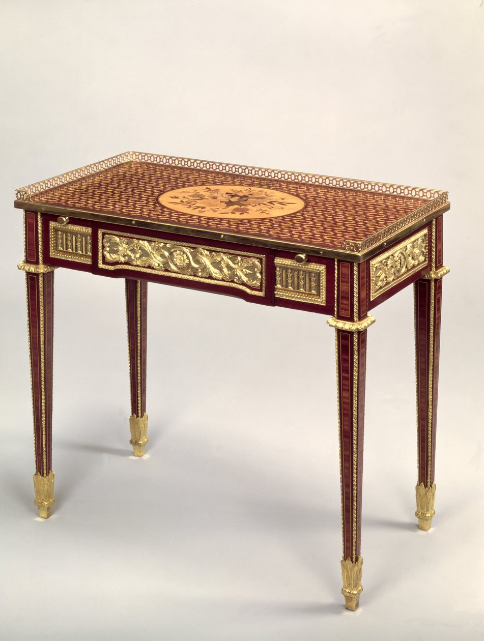 Louis XVI marqueterie schrijftafel, door Jean Henri Riesener door Unbekannt