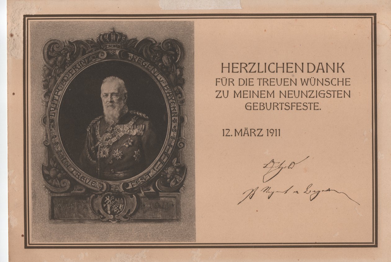 Luitpold Karl Joseph Wilhelm van Beieren door Unbekannter Künstler