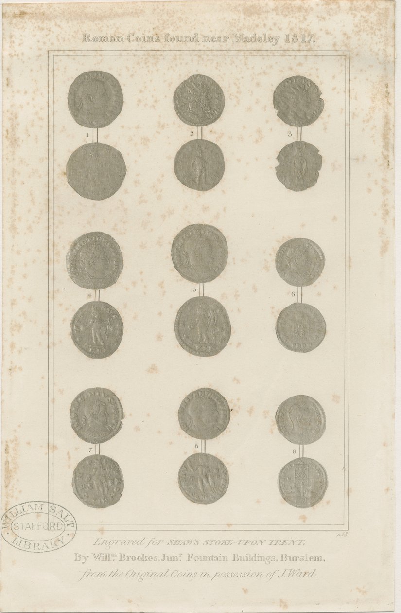 Madeley - Romeinse munten: gravure, nd [c 1817] door Unbekannt