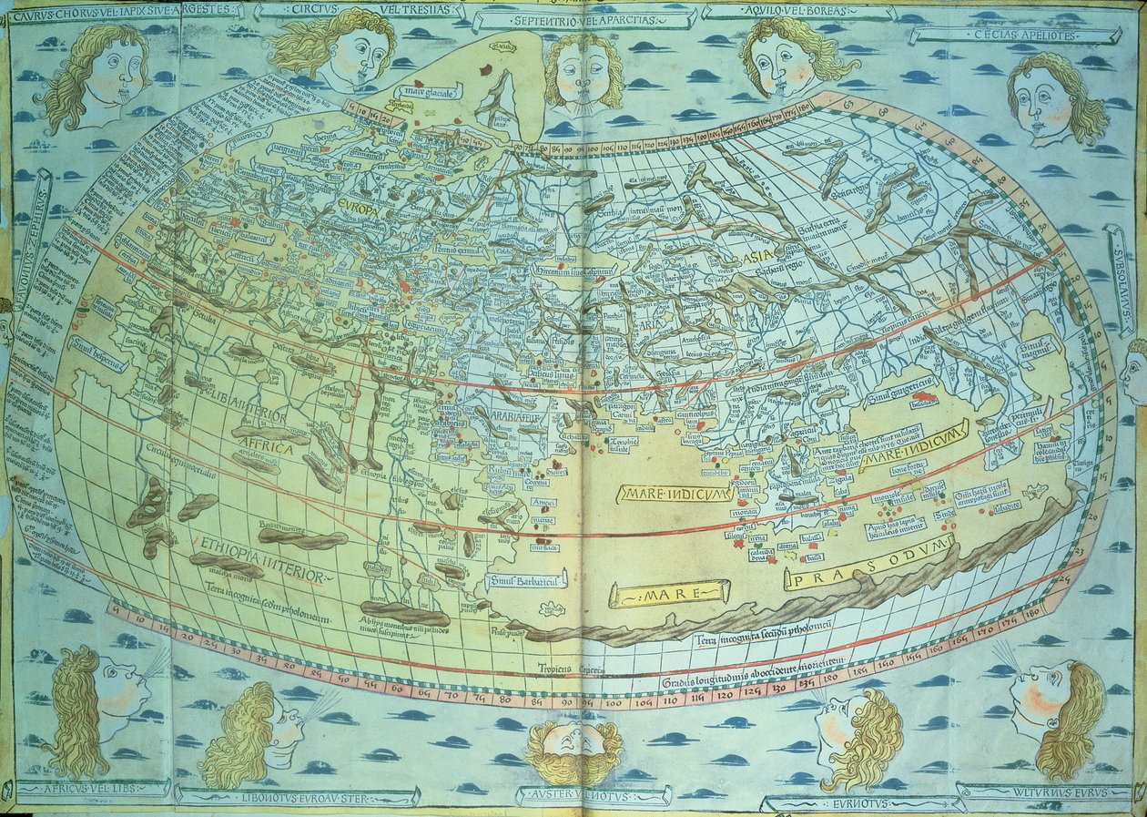 Kaart van de wereld door Unbekannter Künstler