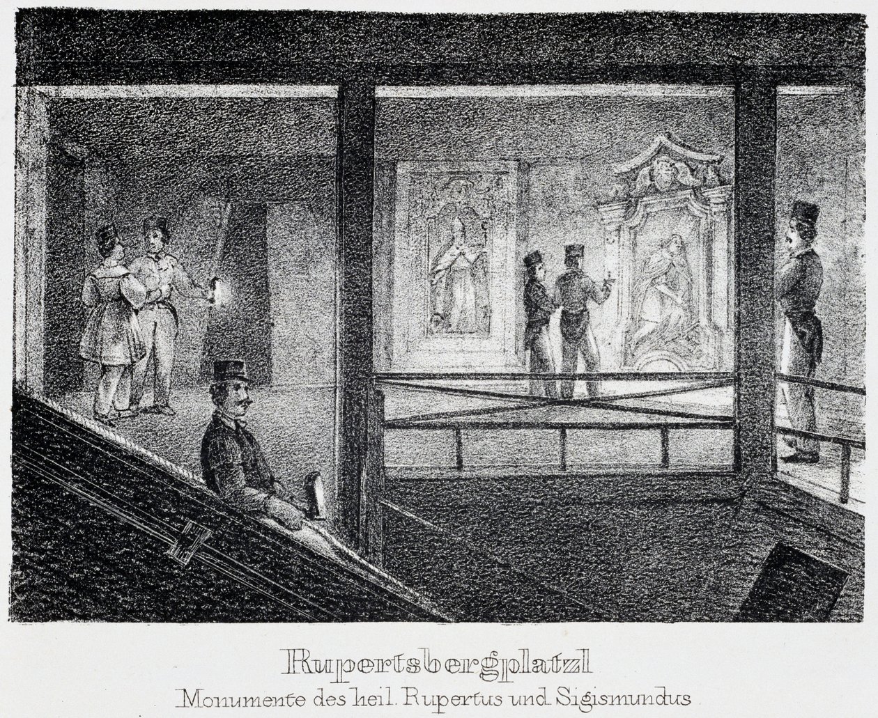 Zoutmijn: Monument van Sint Rupert en Sint Sigismond, in Durrnberg, Oostenrijk door Unbekannt