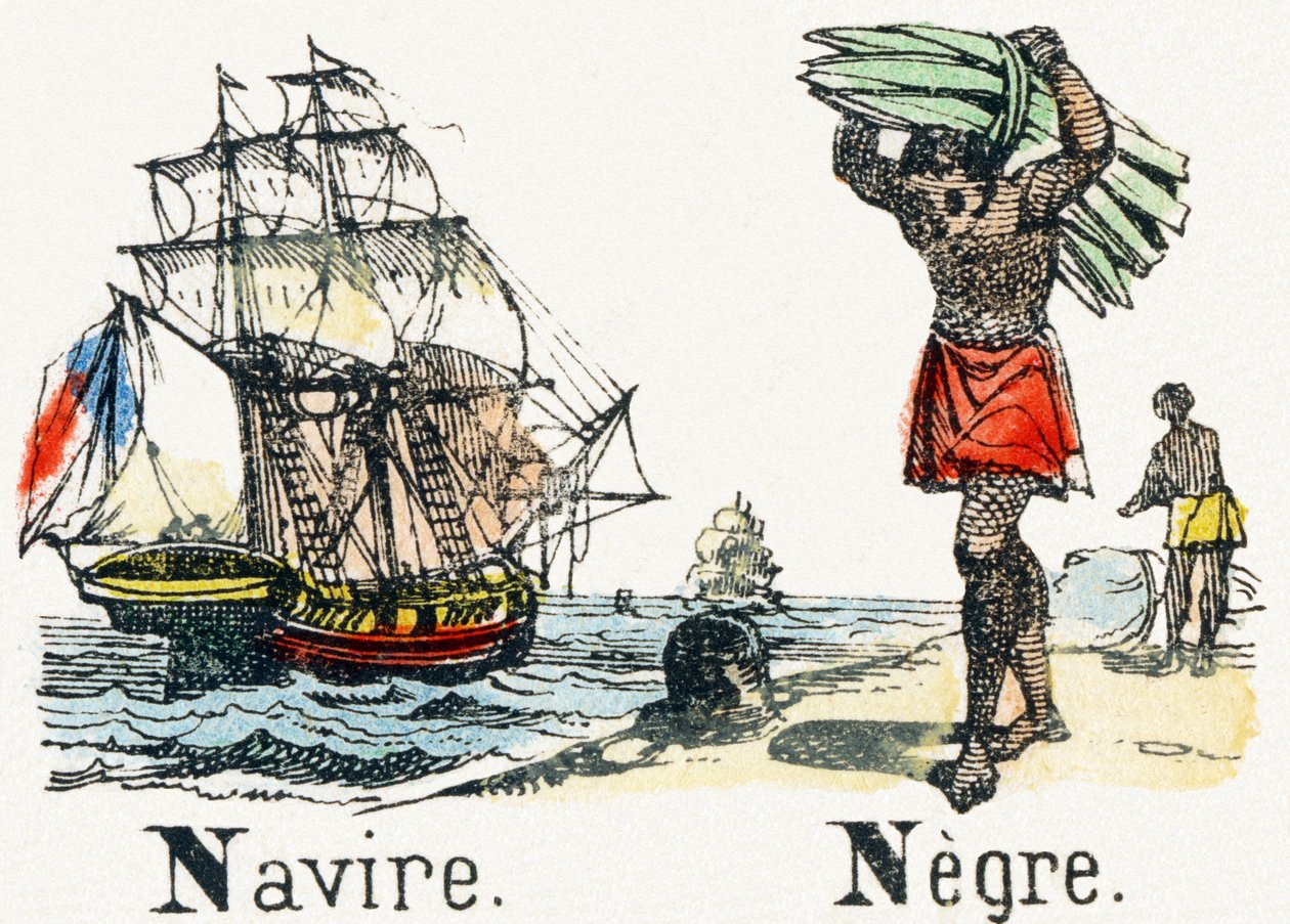N - Navire Negre - Kindervermaak Alfabet ca. 1890 (lithografie) door Unbekannt