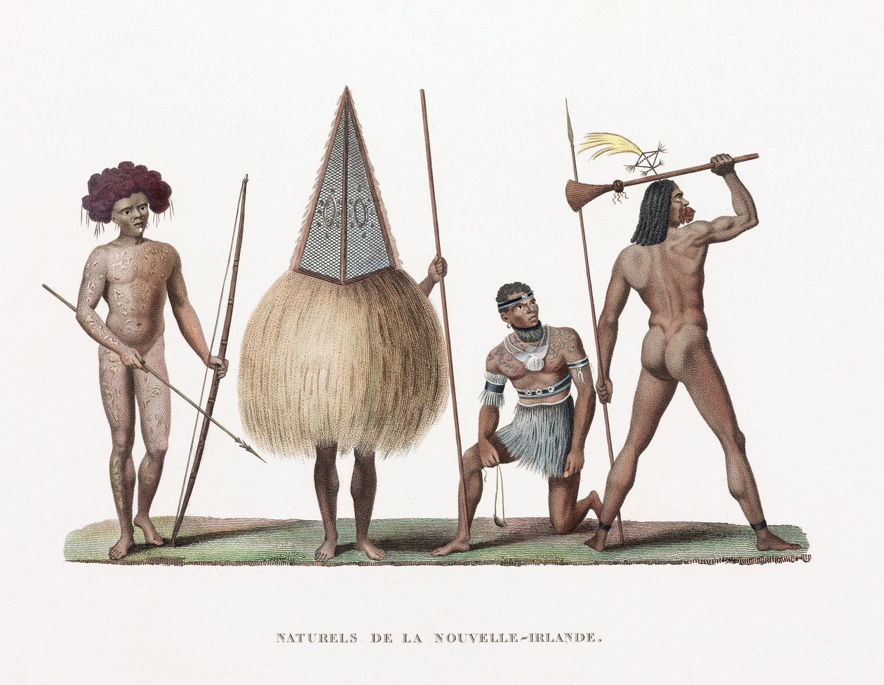 Inboorlingen van Nieuw-Ierland (nu Papoea-Nieuw-Guinea) door Unbekannt
