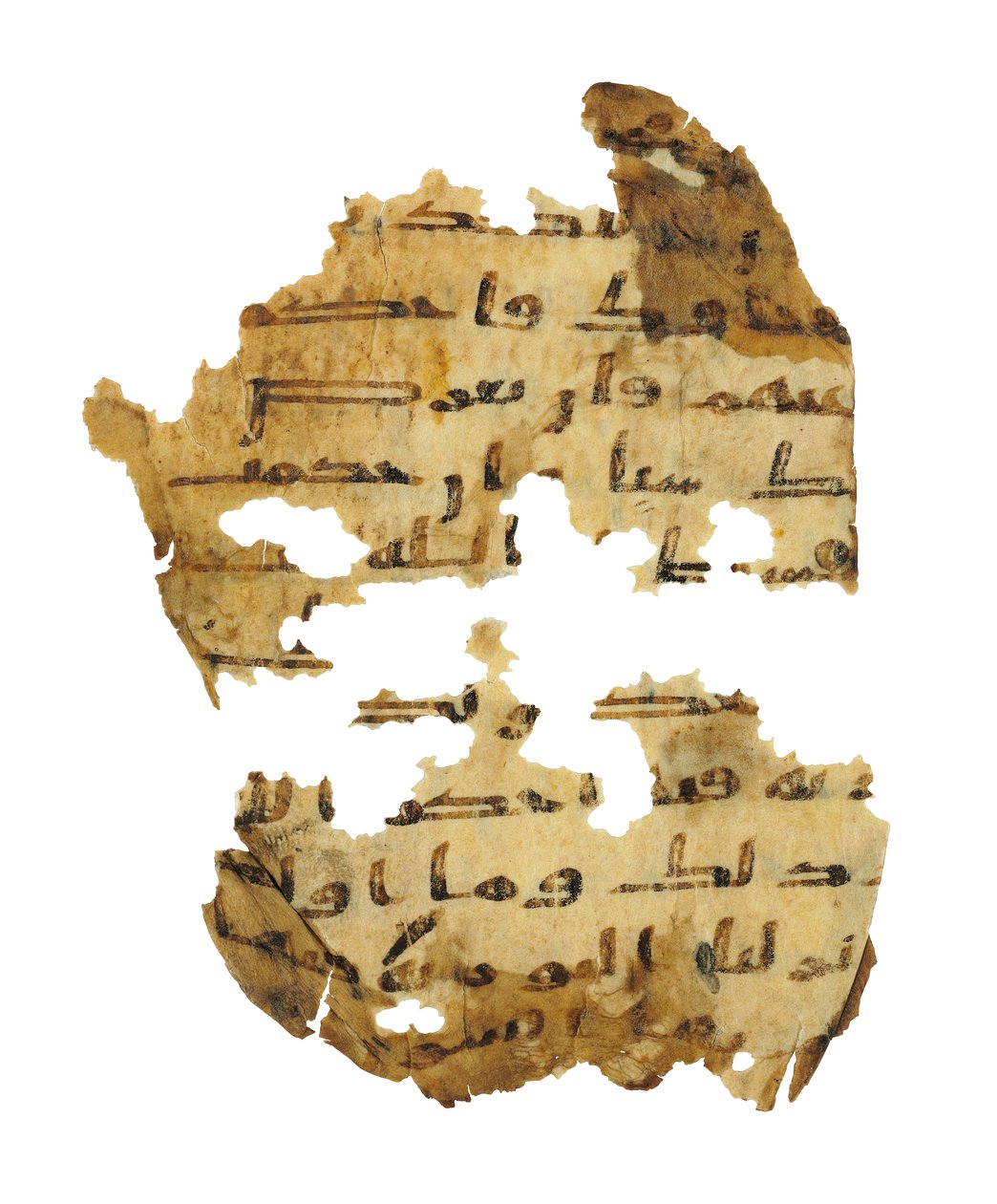 Pagina uit een ongeregistreerde Koran palimpsest gekopieerd op een eerdere Koptische Bijbel, waarschijnlijk Egypte, ca. 8e eeuw door Unbekannt