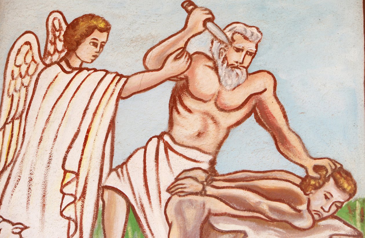 Schilderij in Onze-Lieve-Vrouw van Togo kerk: Abrahams offer door Unbekannt