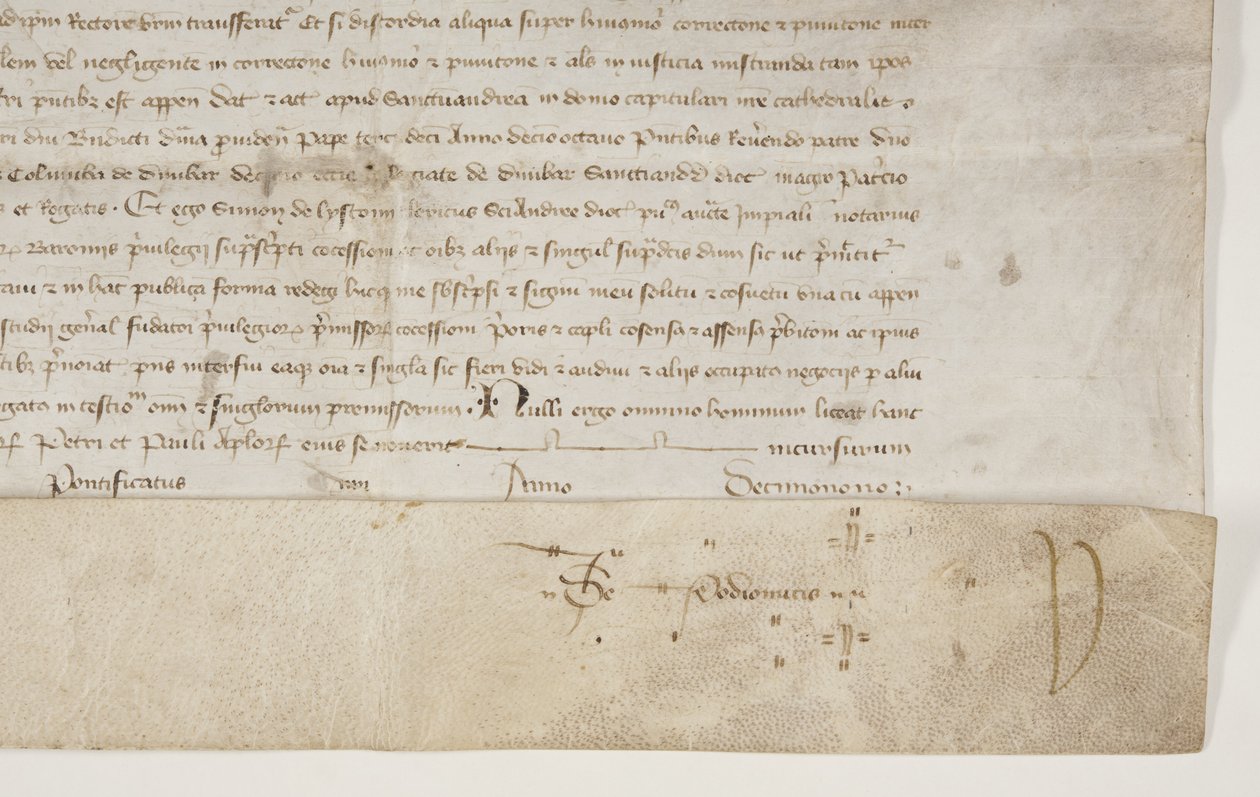 Pauselijke bul die het charter van Bisschop Henry Wardlaw bevestigt, recto door Unbekannt