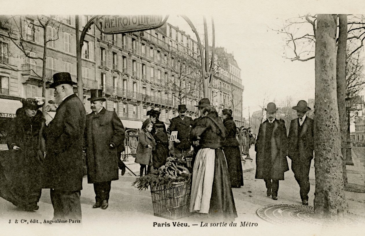 Parijs Métro - ingang met art nouveau boog door Unbekannter Künstler