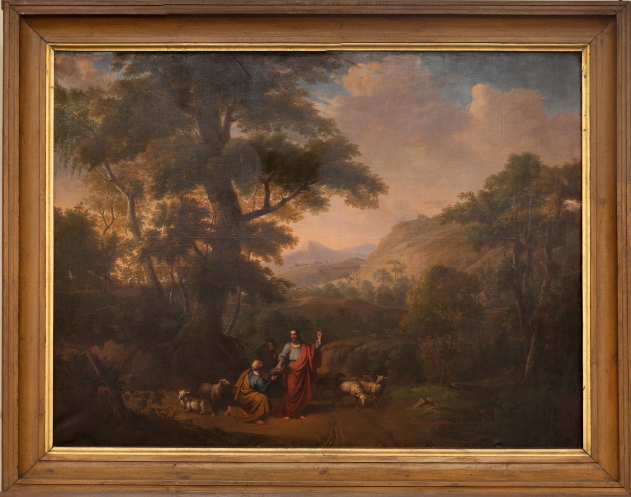 Parochiekerk (Sint-Juliaankerk). Interieur. Schilderij. Christus geeft preek in een landschap. 18e eeuw (?) door Unbekannter Künstler