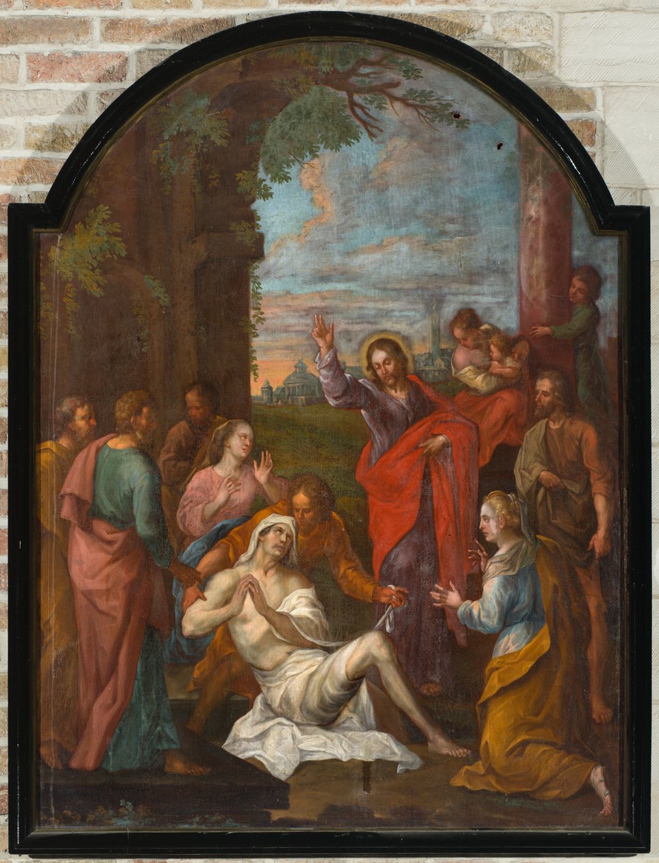 Parochiekerk Onze-Lieve-Vrouw-Hemelvaart. Interieur. Schilderij. Opwekking van Lazarus (?) door Unbekannter Künstler