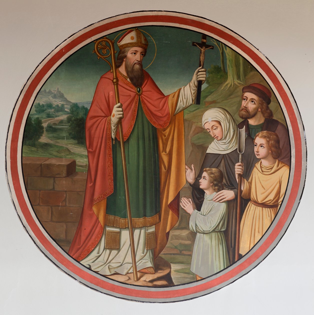 Parochiekerk Sint-Denijs-Boekel, parochiekerk Sint-Denijs. Zuidbeuk. Een muurschildering door Unbekannter Künstler