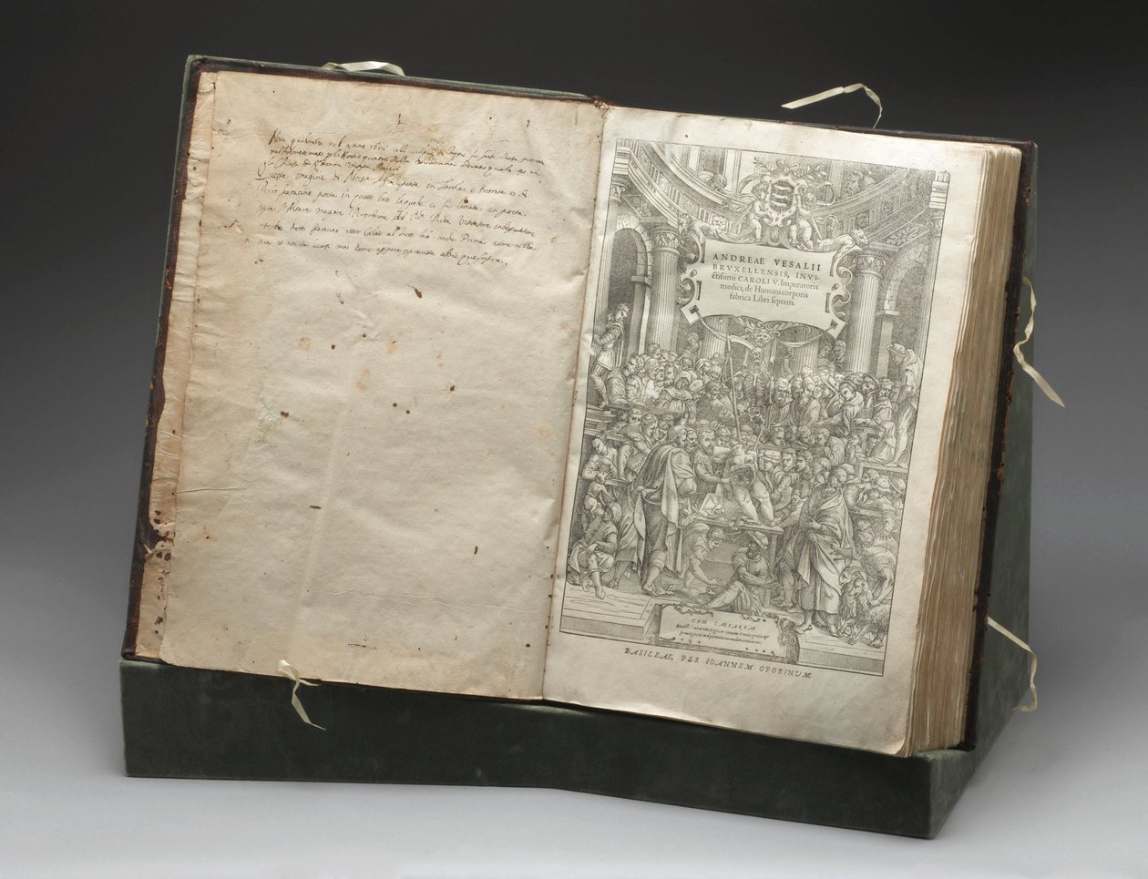 Pathologie, Dissecties, Houtsnede van Andreas Vesalius die een kadaver ontleedt door Unbekannt