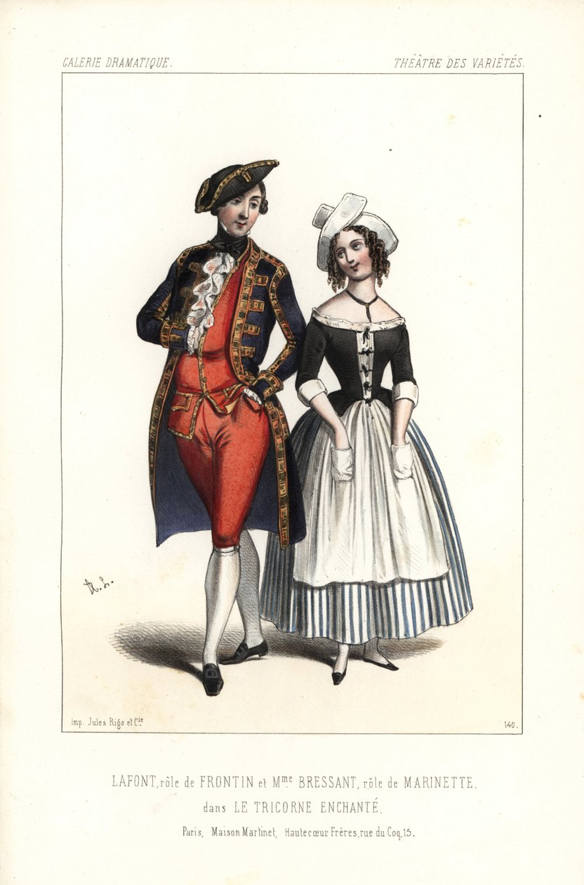 Pierre-Cheri Lafont in de rol van Frontin en Madame Bressant of Augustine Dupont als Marinette in Theophile Gautier