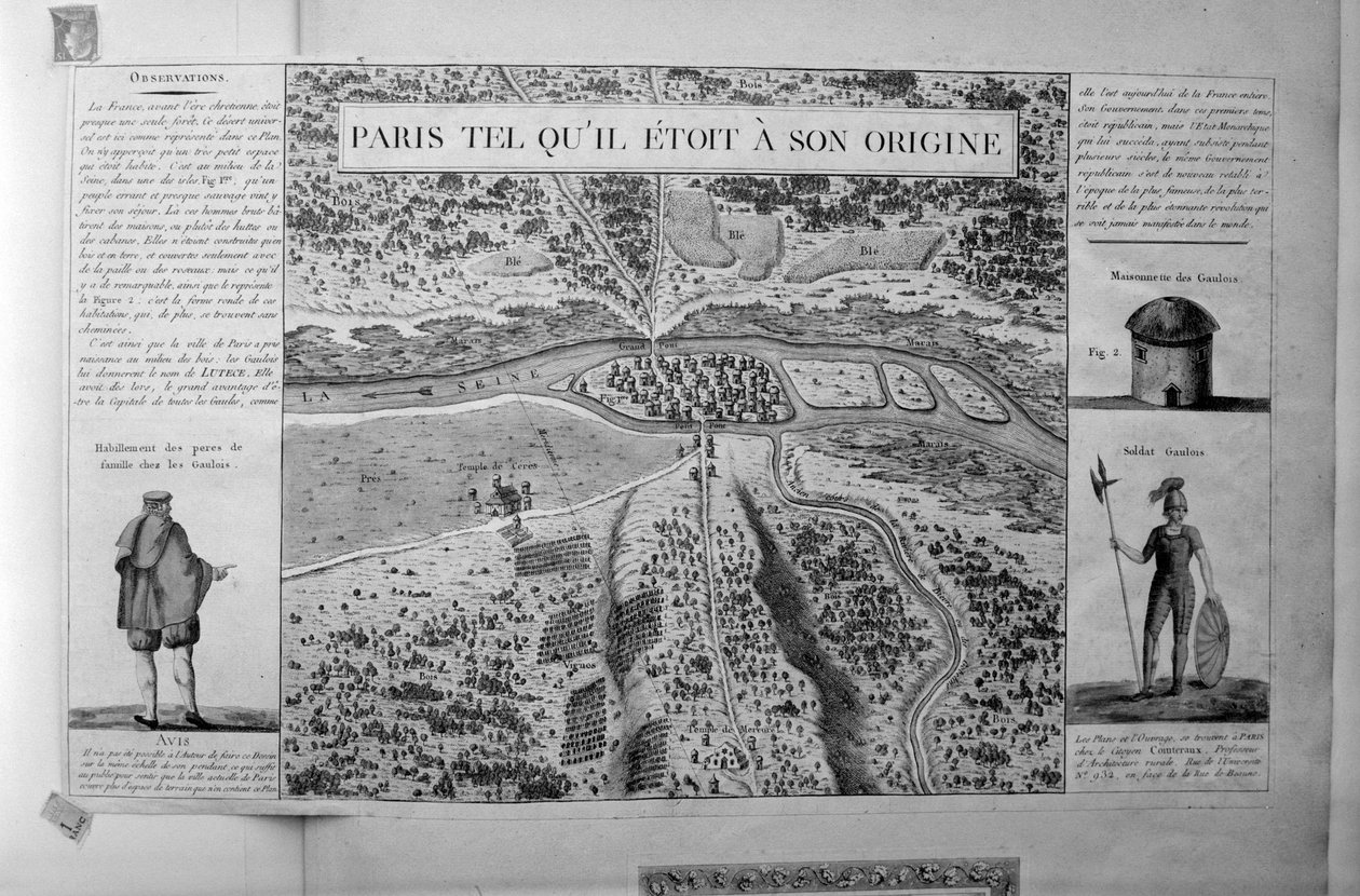 Plan van Parijs ten tijde van de Galliërs: 