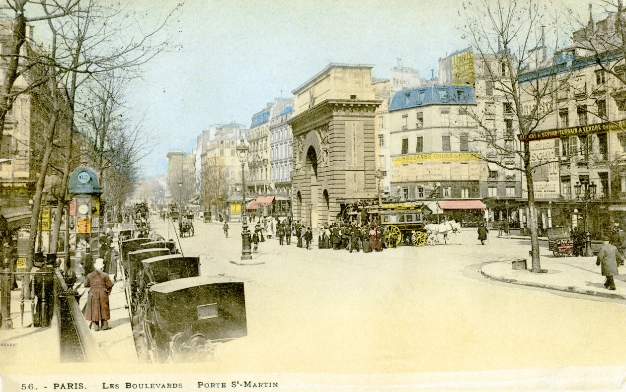 Porte Saint-Martin, Parijs, ca. 1900 door Unbekannter Künstler
