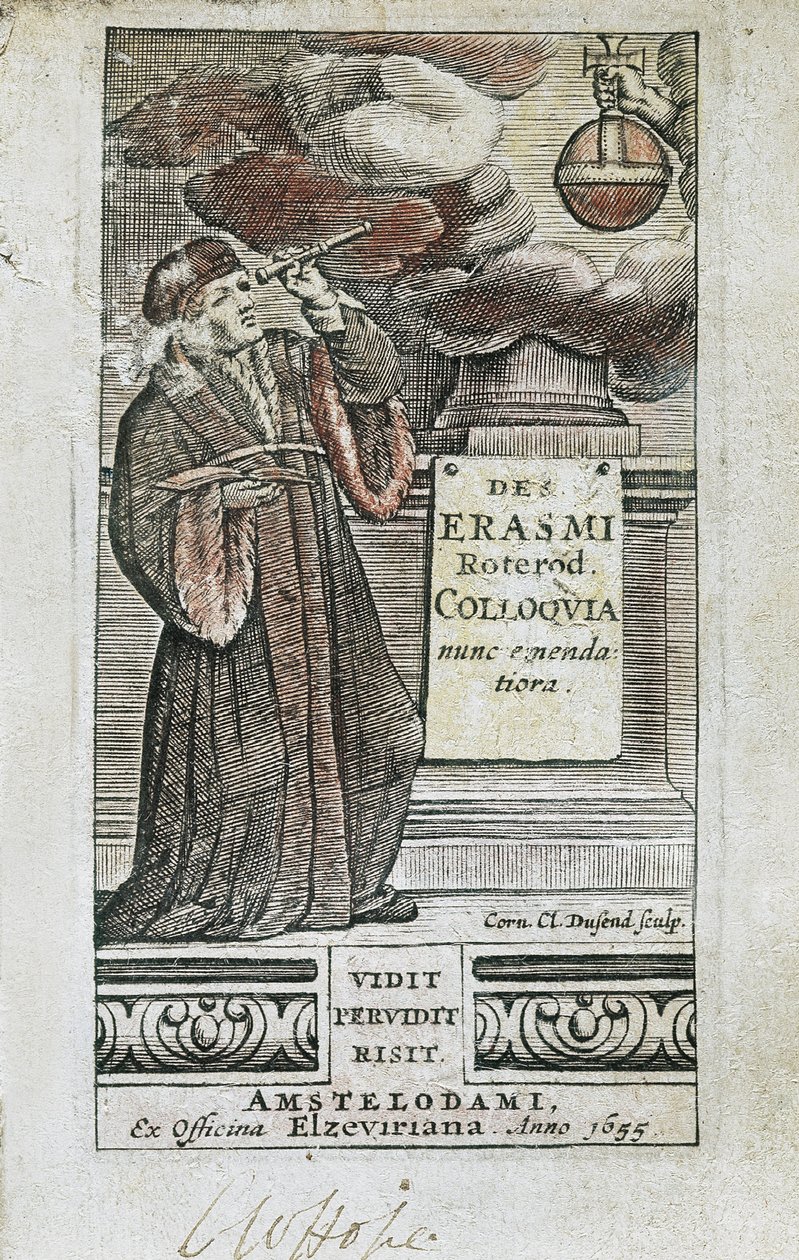 Portret van Erasmus opgenomen in de voorpagina van 