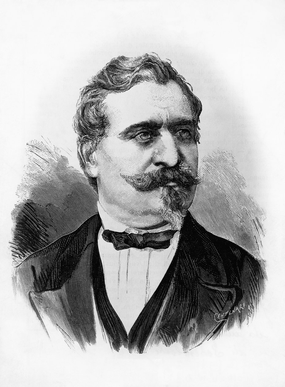 Portret van Giovanni Prati (1815-1884), Italiaanse dichter en politicus, gravure door Centenari naar foto door Michele Schemboche (actief ca. 1856-1906) door William M. Timlin