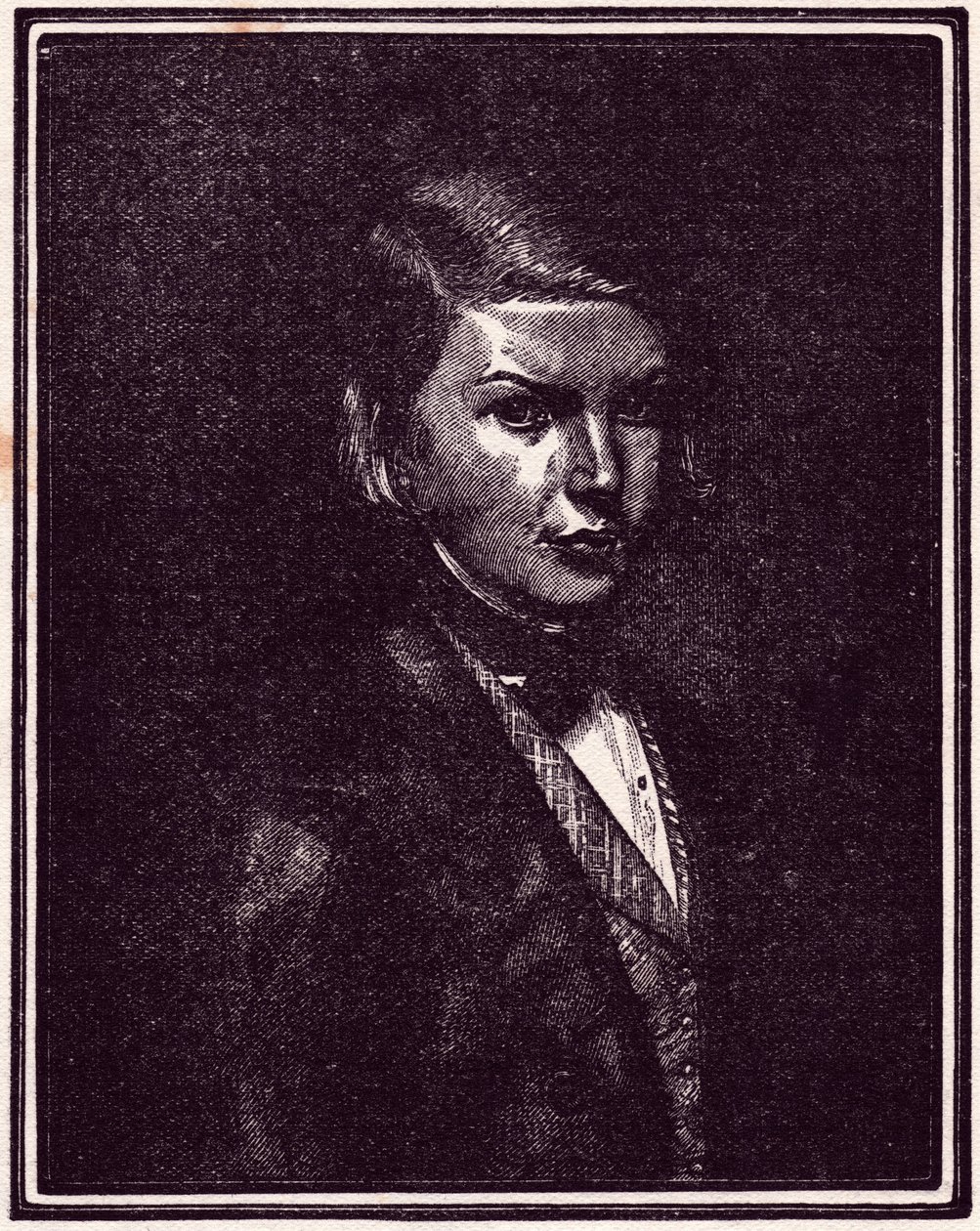Portret van Victor Hugo (gravure) door Unbekannter Künstler