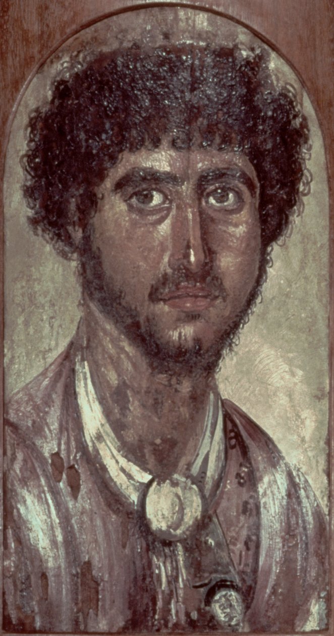 Portret van een Griek, uit Fayum, Romeins-Egyptisch door Unbekannt