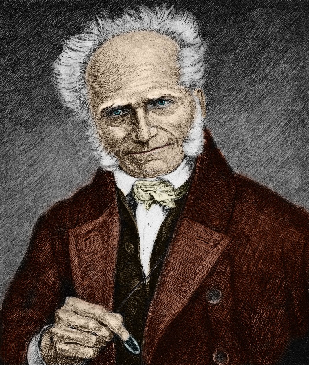 Portret van de Duitse filosoof Arthur Schopenhauer (1788-1860) door Unbekannter Künstler