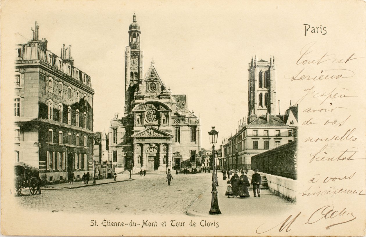 Saint Etienne du Mont, Tour de Clovis, Parijs, Seine, Île de France, Frankrijk door William M. Timlin