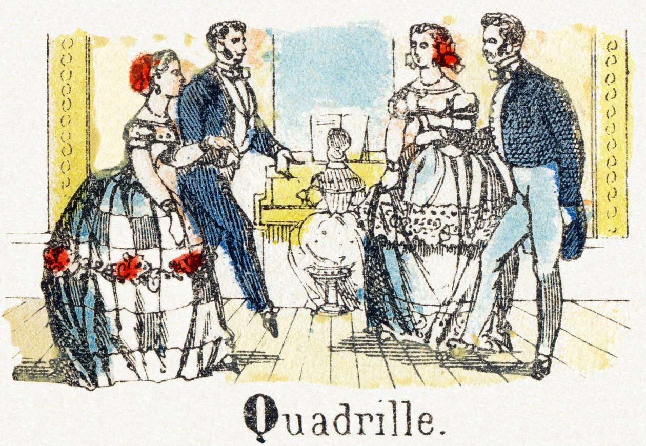 Q - Quadrille - Kindervermaakalfabet circa 1890 door Unbekannt