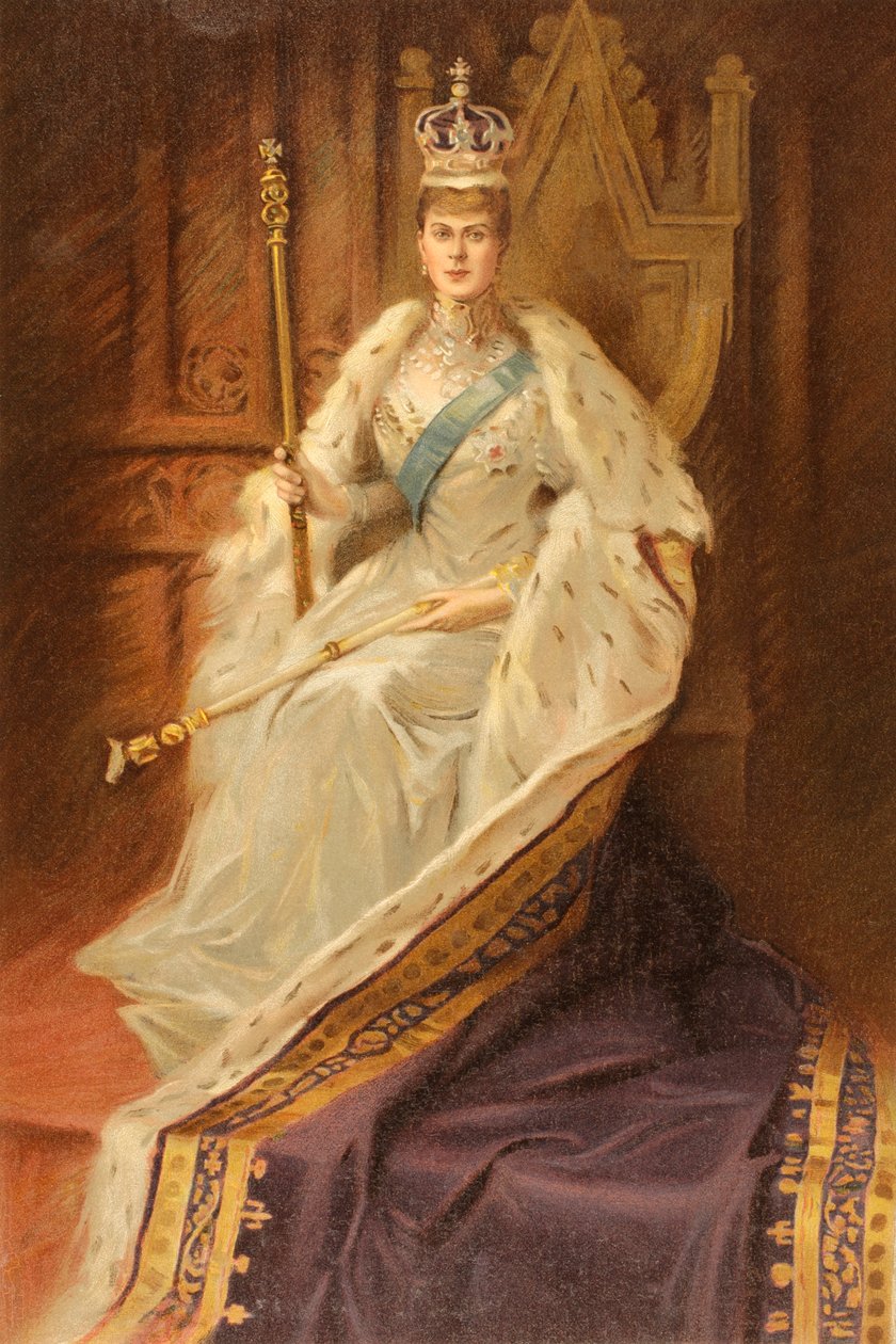 Koningin Mary, gemalin van koning George V, in het jaar van haar kroning door Unbekannter Künstler
