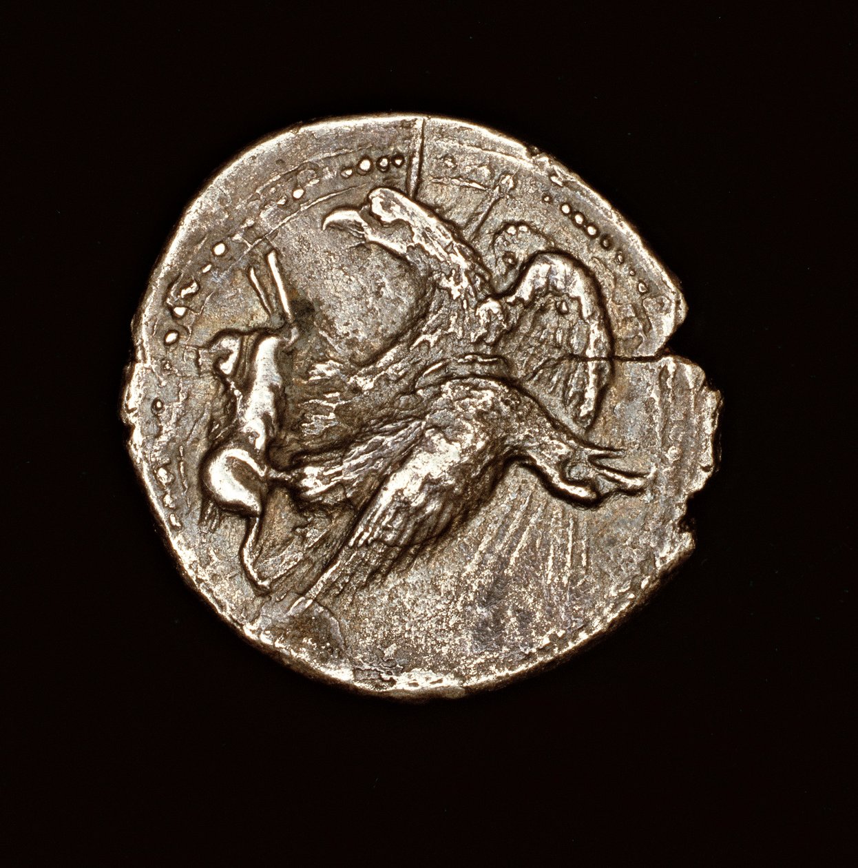 Zeldzame oude Griekse munt, zilveren tetradrachme, Agrigentum, adelaar met haas, 411 v.Chr. door Unbekannter Künstler
