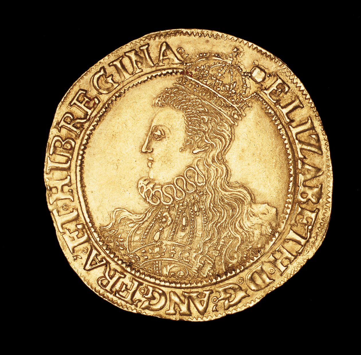 Zeldzame Engelse munt, portret van Koningin Elizabeth I, gouden pond door Unbekannter Künstler