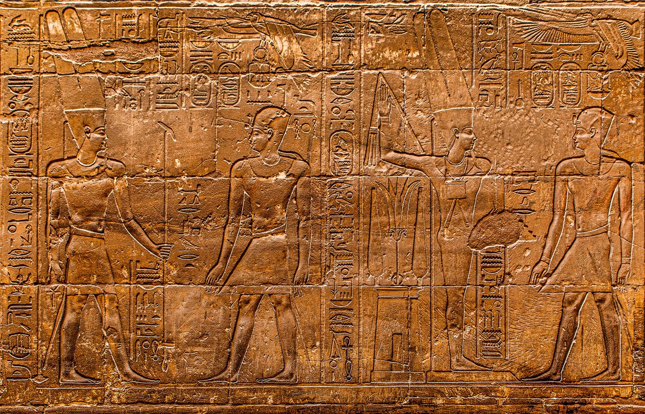 Reliëf, Luxortempel, Thebe, Egypte, Afrika door Unbekannter Künstler